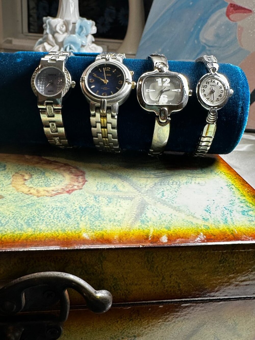 1990s Vintage Watches Mix Lot Geneve Glo Blue Timex  Only need Batteries